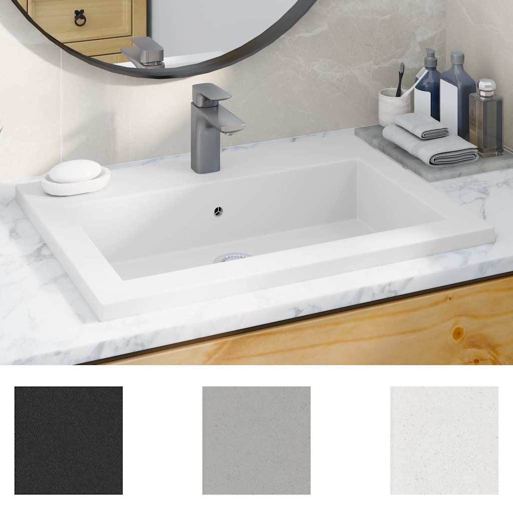 Lavandino in Granito 600x450x120 mm Bianco - homemem39