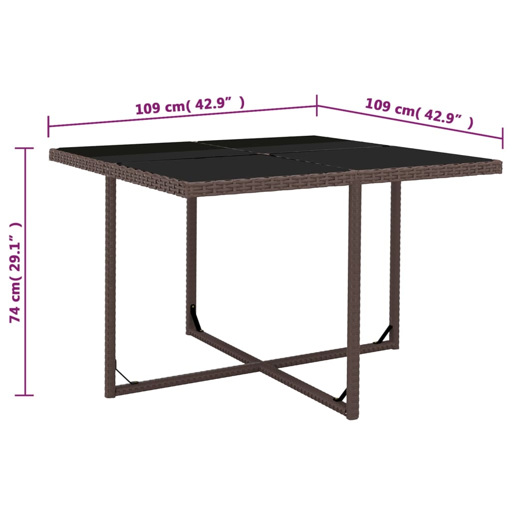 Set da Pranzo da Giardino 5 pz con Cuscini Polyrattan Marrone | homemem39