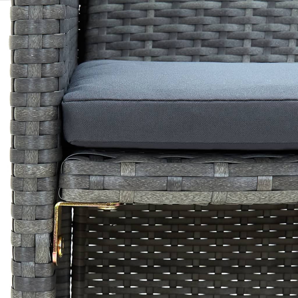 Divano da Giardino a 2 Posti con Cuscini Grigio in Polyrattan | homemem39