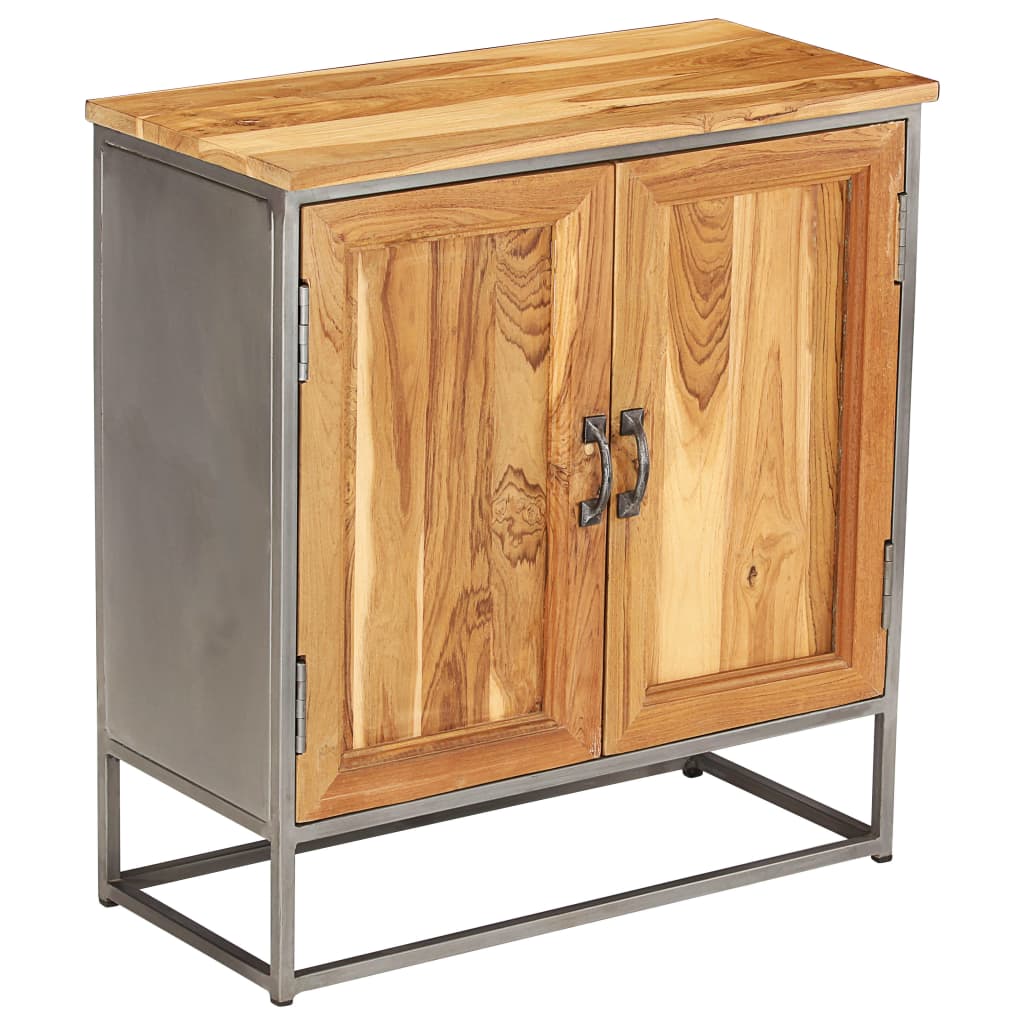 Credenza in Teak Recuperato e Acciaio 65x30x70 cm - homemem39