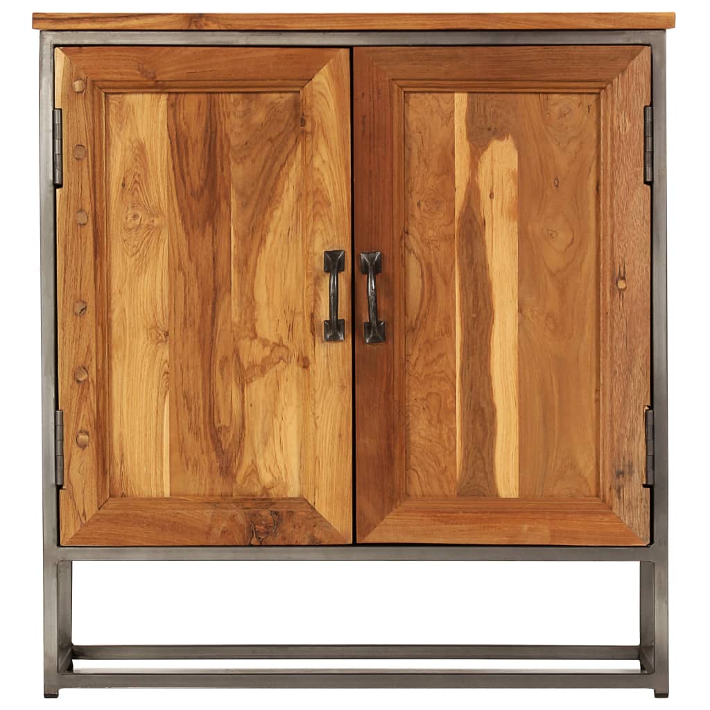 Credenza in Teak Recuperato e Acciaio 65x30x70 cm - homemem39