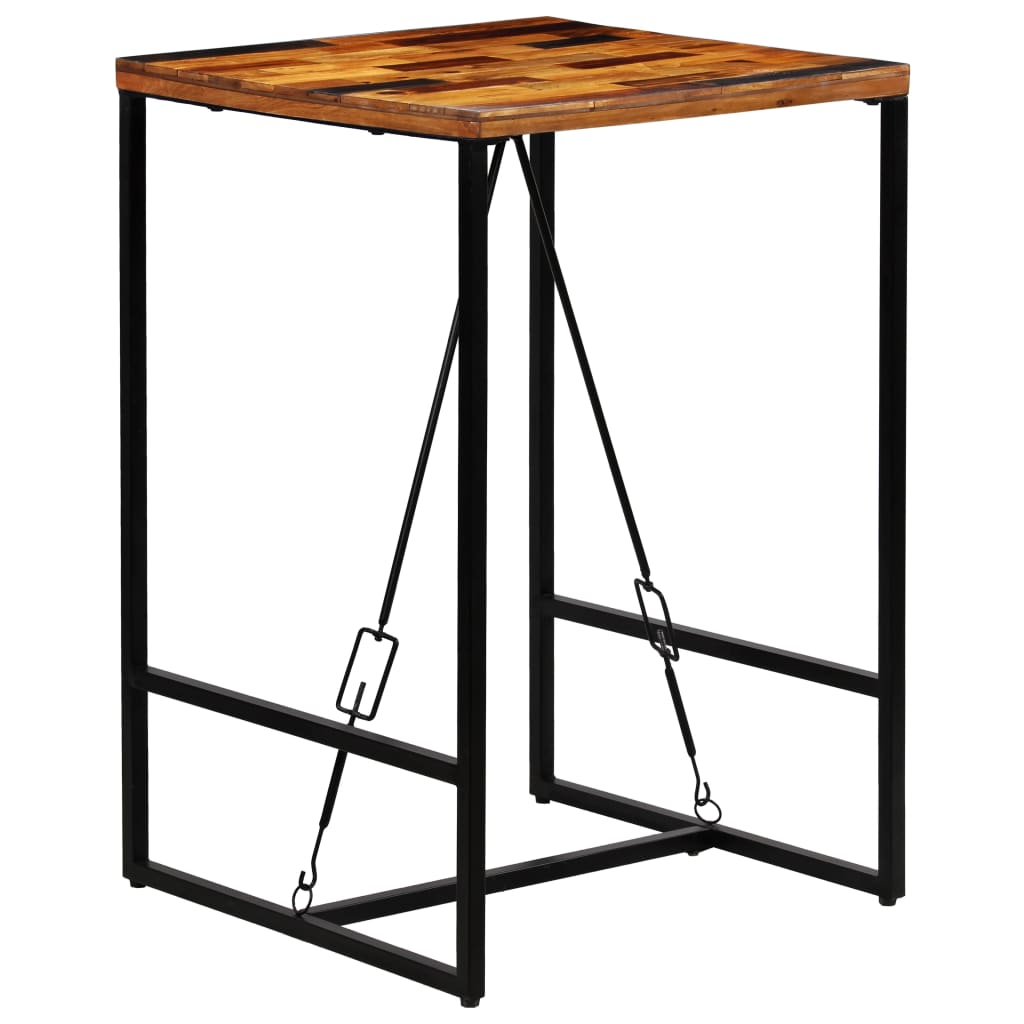 Tavolino da Bar in Legno Massello di Recupero 70x70x106cm - homemem39