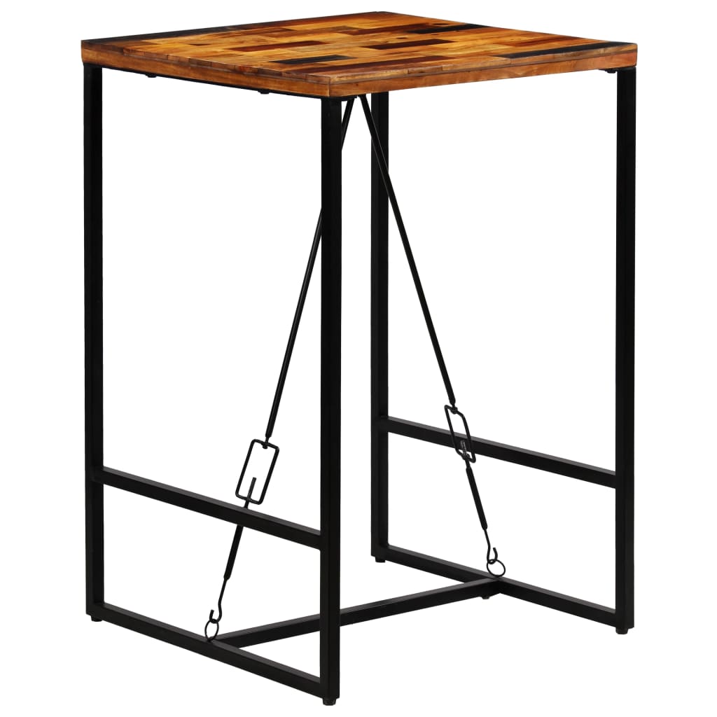 Tavolino da Bar in Legno Massello di Recupero 70x70x106cm - homemem39