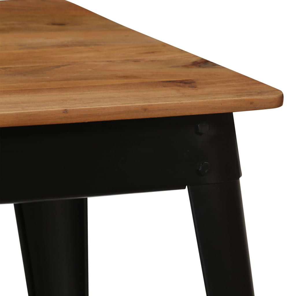 Tavolo da Pranzo in Massello d'Acacia e Acciaio 120x60x76 cm - homemem39