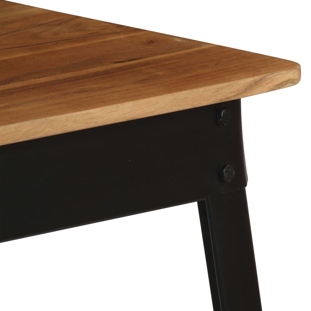 Tavolo da Pranzo in Massello d'Acacia e Acciaio 75x75x76 cm - homemem39