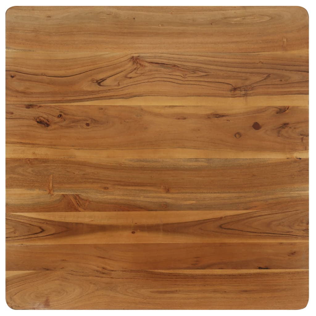 Tavolo da Pranzo in Massello d'Acacia e Acciaio 75x75x76 cm - homemem39
