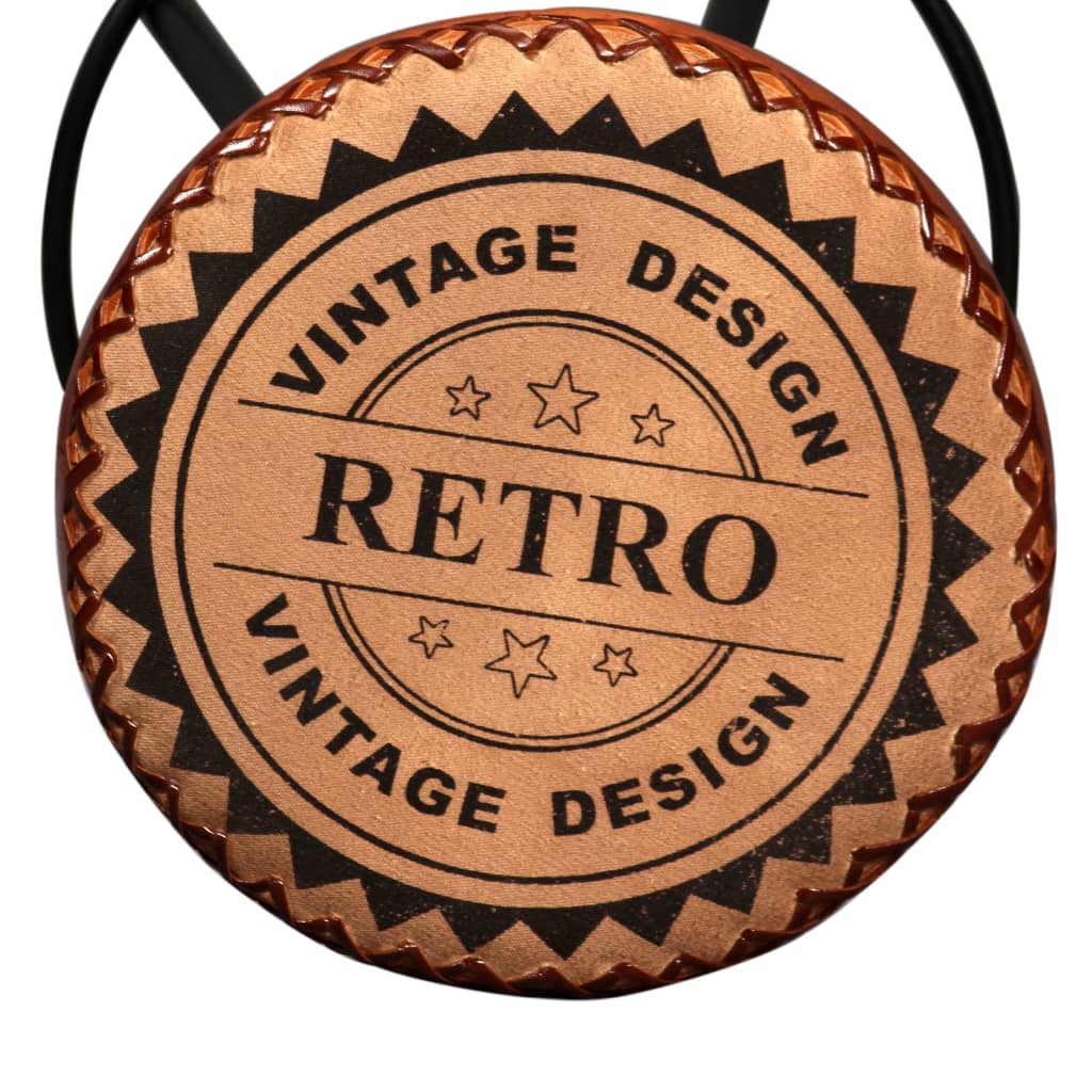 Set da Bar 5 pz in Legno Massello Acacia in Vera Pelle e Tela