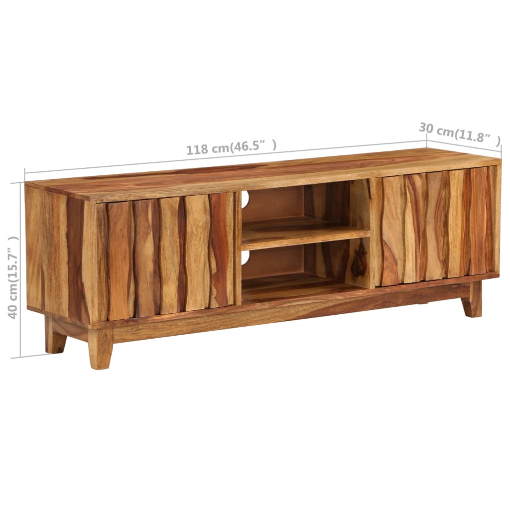 Mobile Porta TV in Legno Massello di Acacia 118x30x40 cm - homemem39