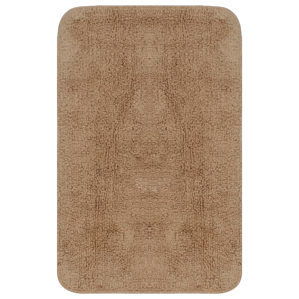 Set Tappetini per Bagno 3 pz in Tessuto Beige - homemem39