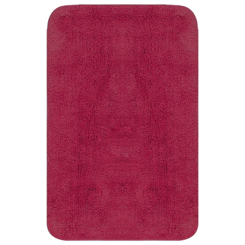 Set Tappetini per Bagno 3 pz in Tessuto Fucsia - homemem39