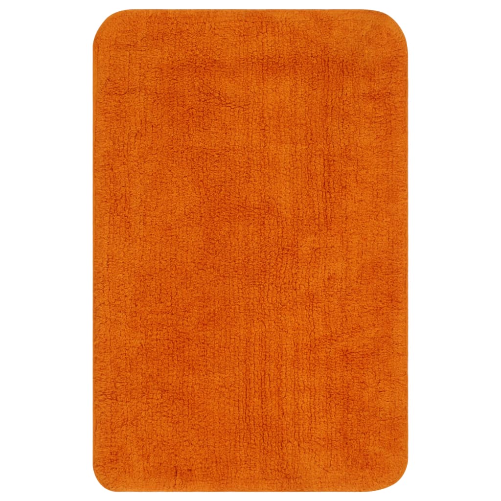 Set Tappetini per Bagno 3 pz in Tessuto Arancione - homemem39