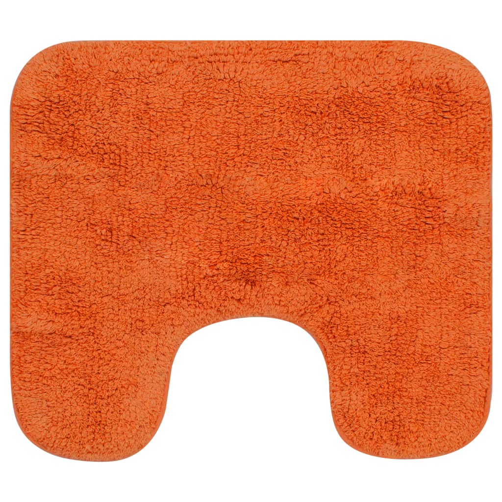 Set Tappetini per Bagno 3 pz in Tessuto Arancione - homemem39
