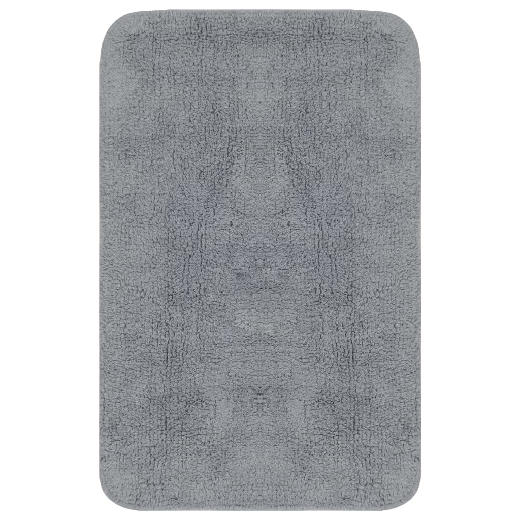 Set Tappetini per Bagno 2 pz in Tessuto Grigio - homemem39