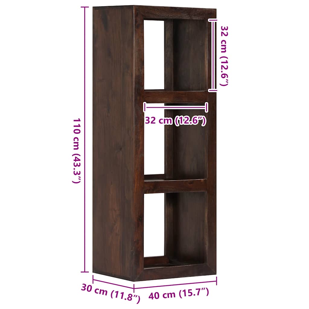 Mobiletto Consolle in Legno Massello di Acacia 40x30x110 cm - homemem39