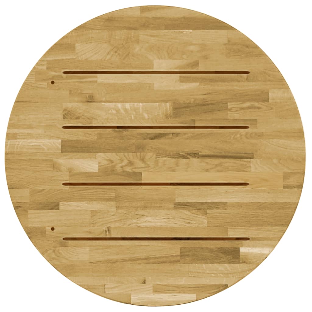 Piano del Tavolo Legno Massello di Rovere Circolare 23mm 700mm - homemem39