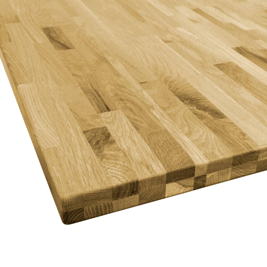 Piano del Tavolo Legno Massello di Rovere Quadrato 44mm 80x80cm - homemem39