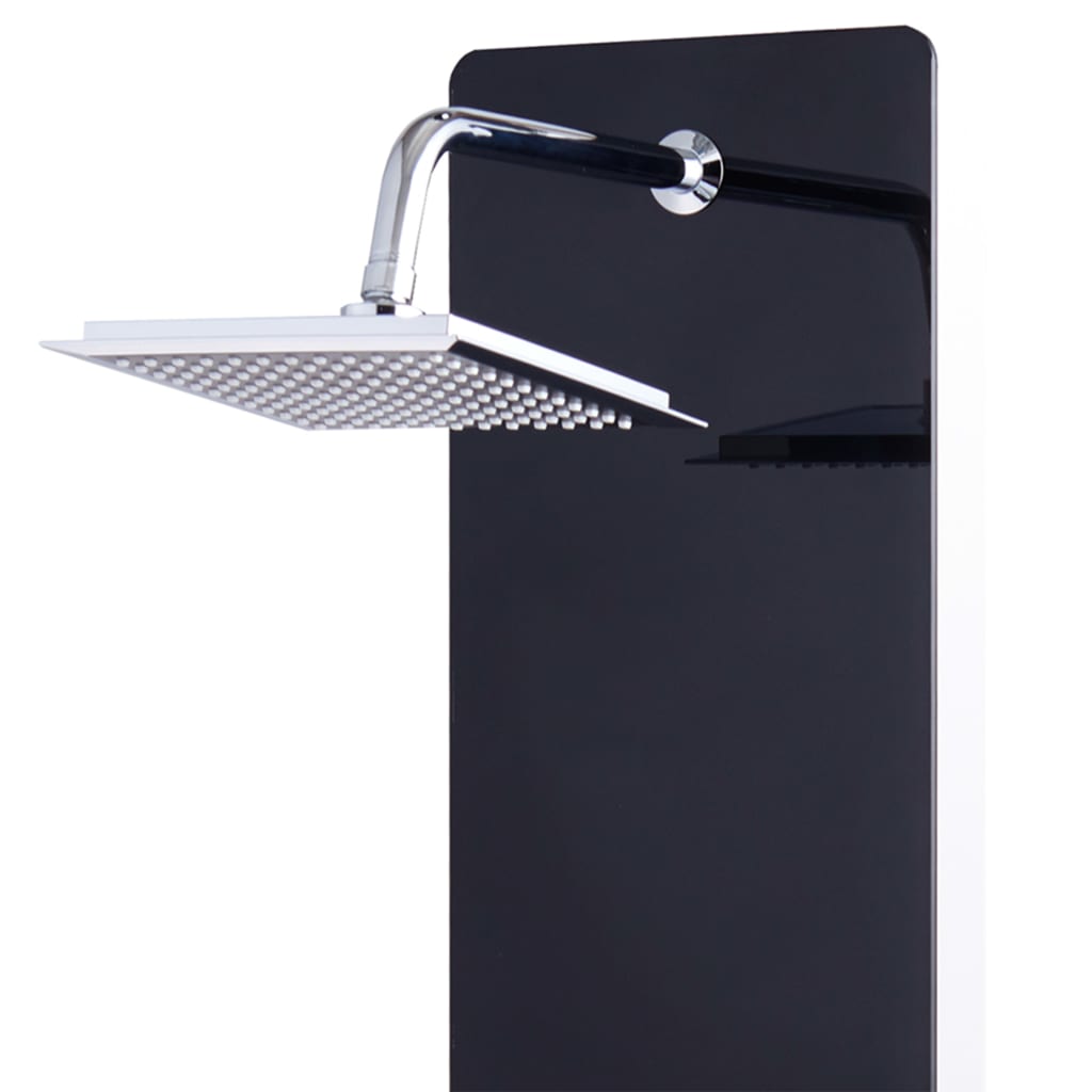 Pannello Doccia in Vetro 25x44,6x130 cm Nero - homemem39