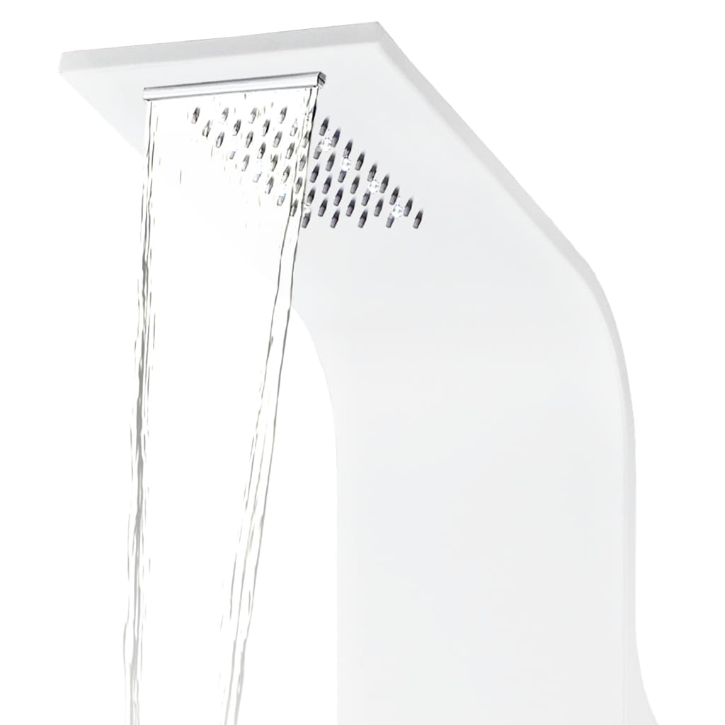 Pannello Doccia in Alluminio 20x44x130 cm Bianco - homemem39