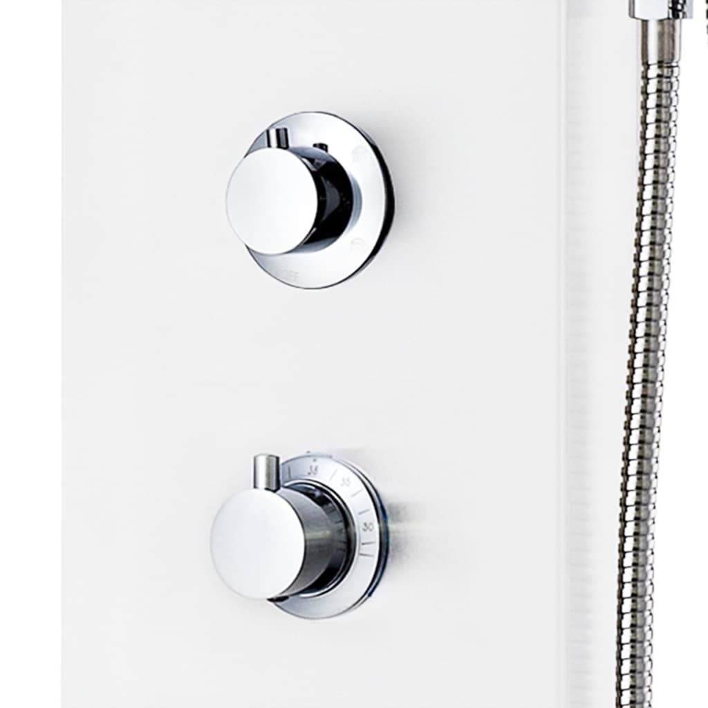 Pannello Doccia in Alluminio 20x44x130 cm Bianco - homemem39