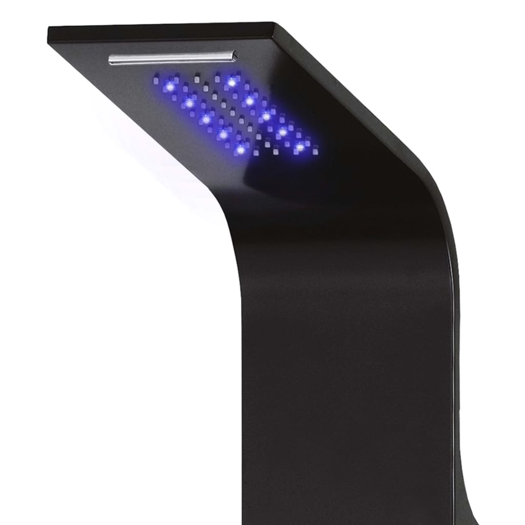 Pannello Doccia in Alluminio 20x44x130 cm Nero - homemem39