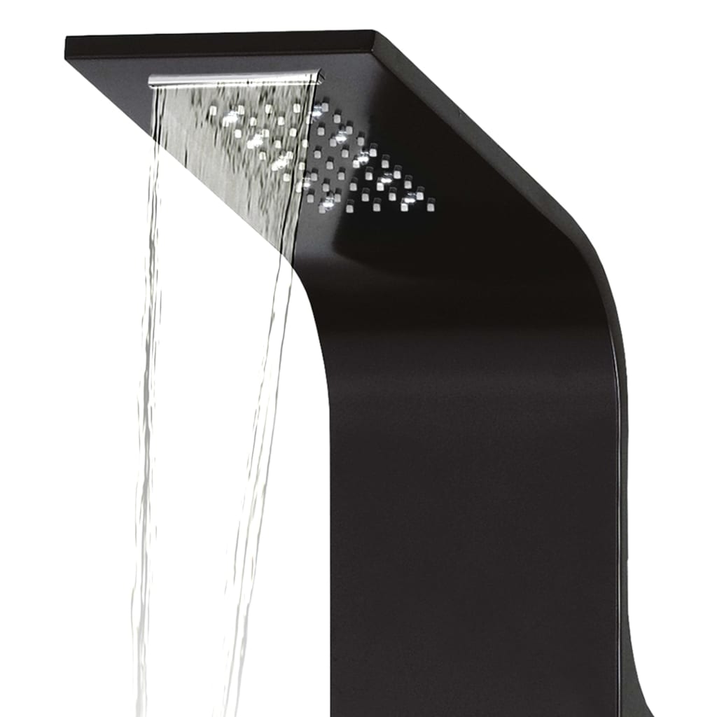 Pannello Doccia in Alluminio 20x44x130 cm Nero - homemem39