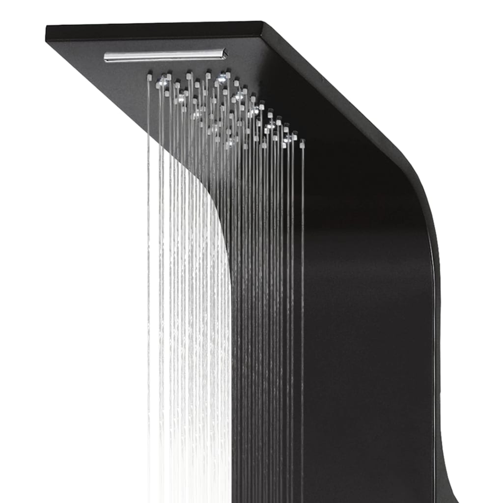 Pannello Doccia in Alluminio 20x44x130 cm Nero - homemem39