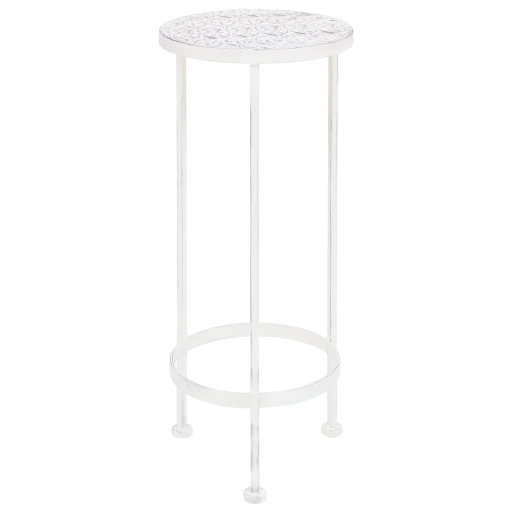 Set Piedistalli per Piante 3 pz Vintage Effetto Bianco Anticato - homemem39