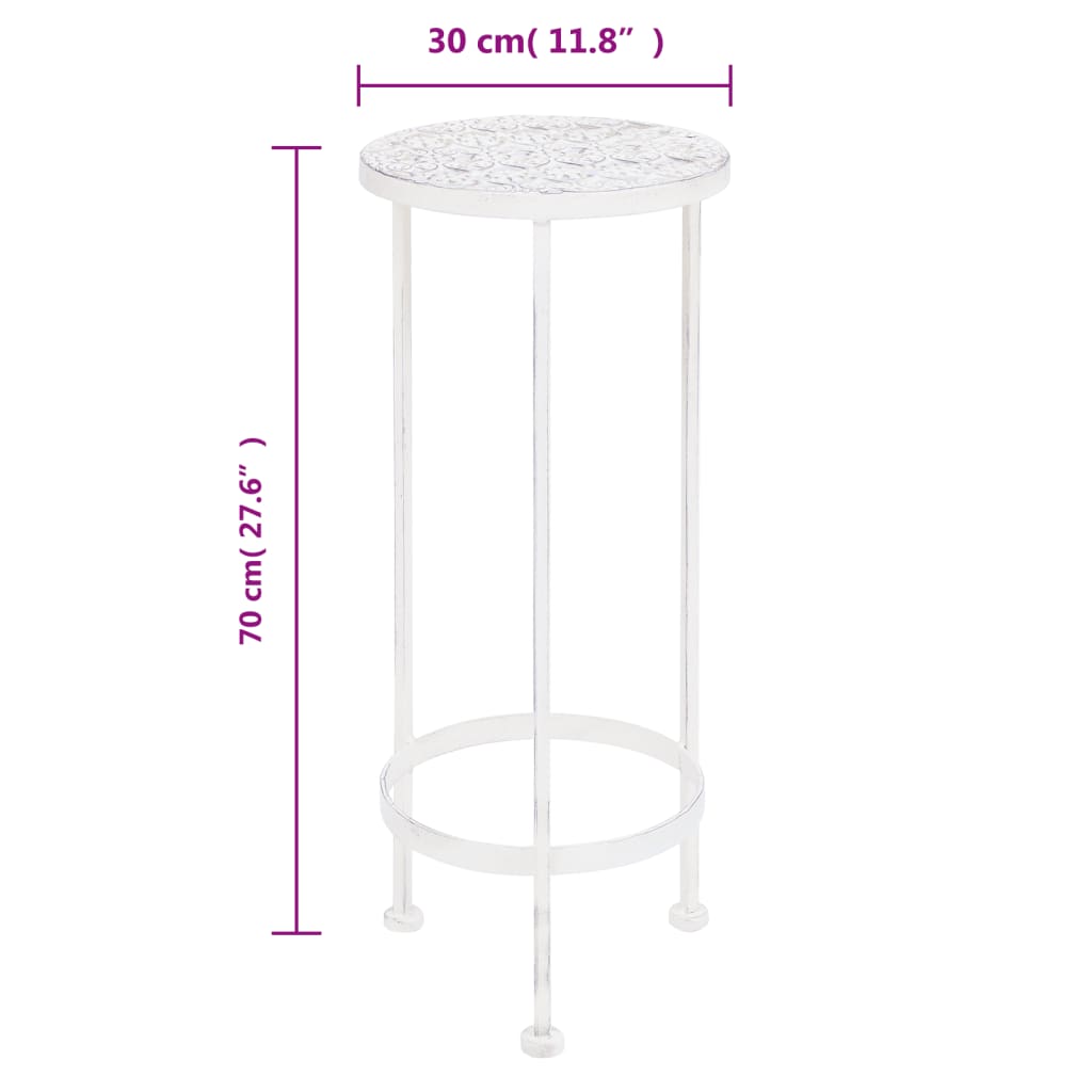 Set Piedistalli per Piante 3 pz Vintage Effetto Bianco Anticato - homemem39