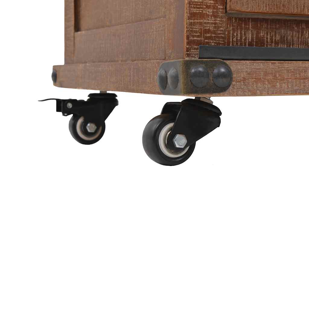 Mobiletto in Legno Massello di Abete 64x33,5x75 cm Marrone | homemem39