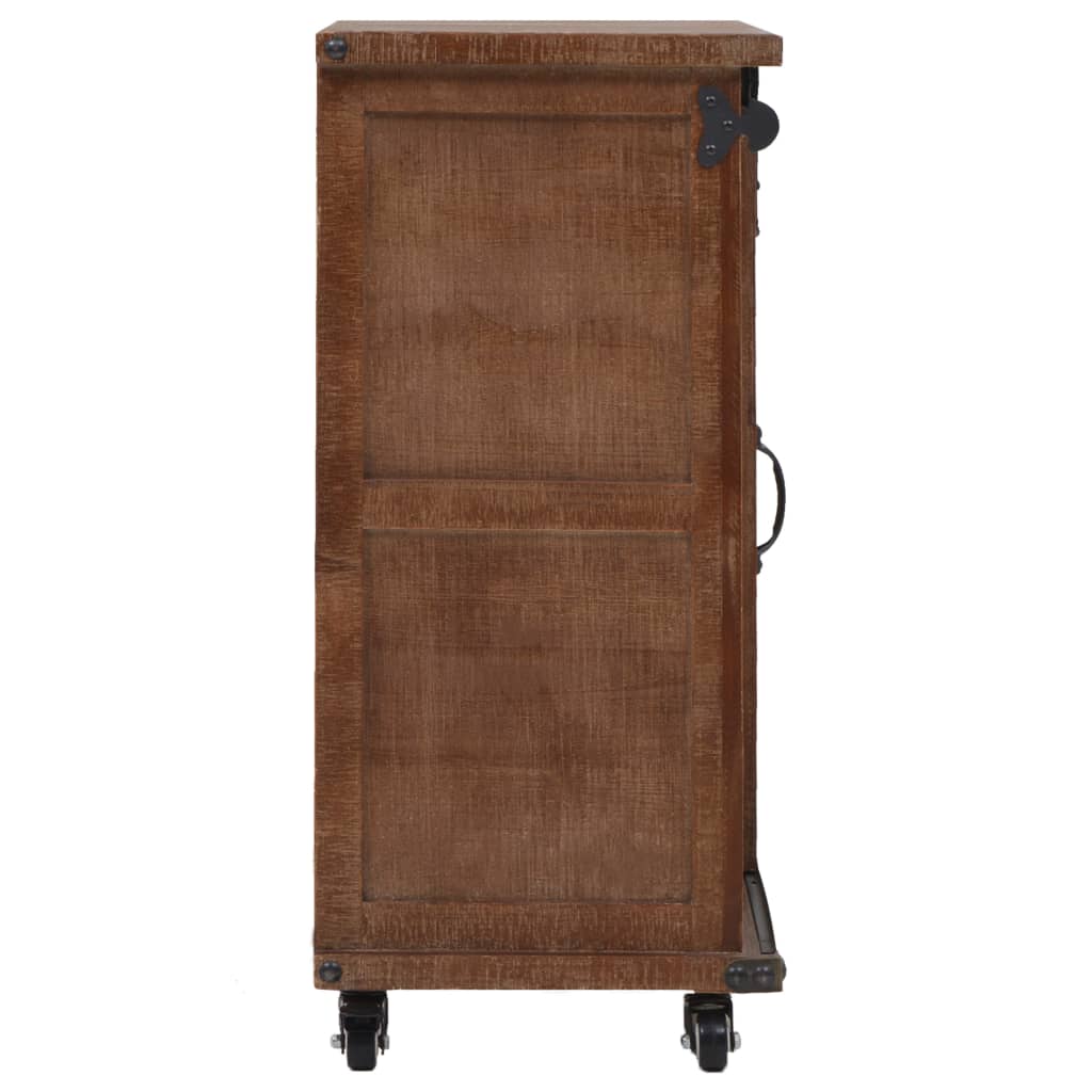 Mobiletto in Legno Massello di Abete 64x33,5x75 cm Marrone - homemem39