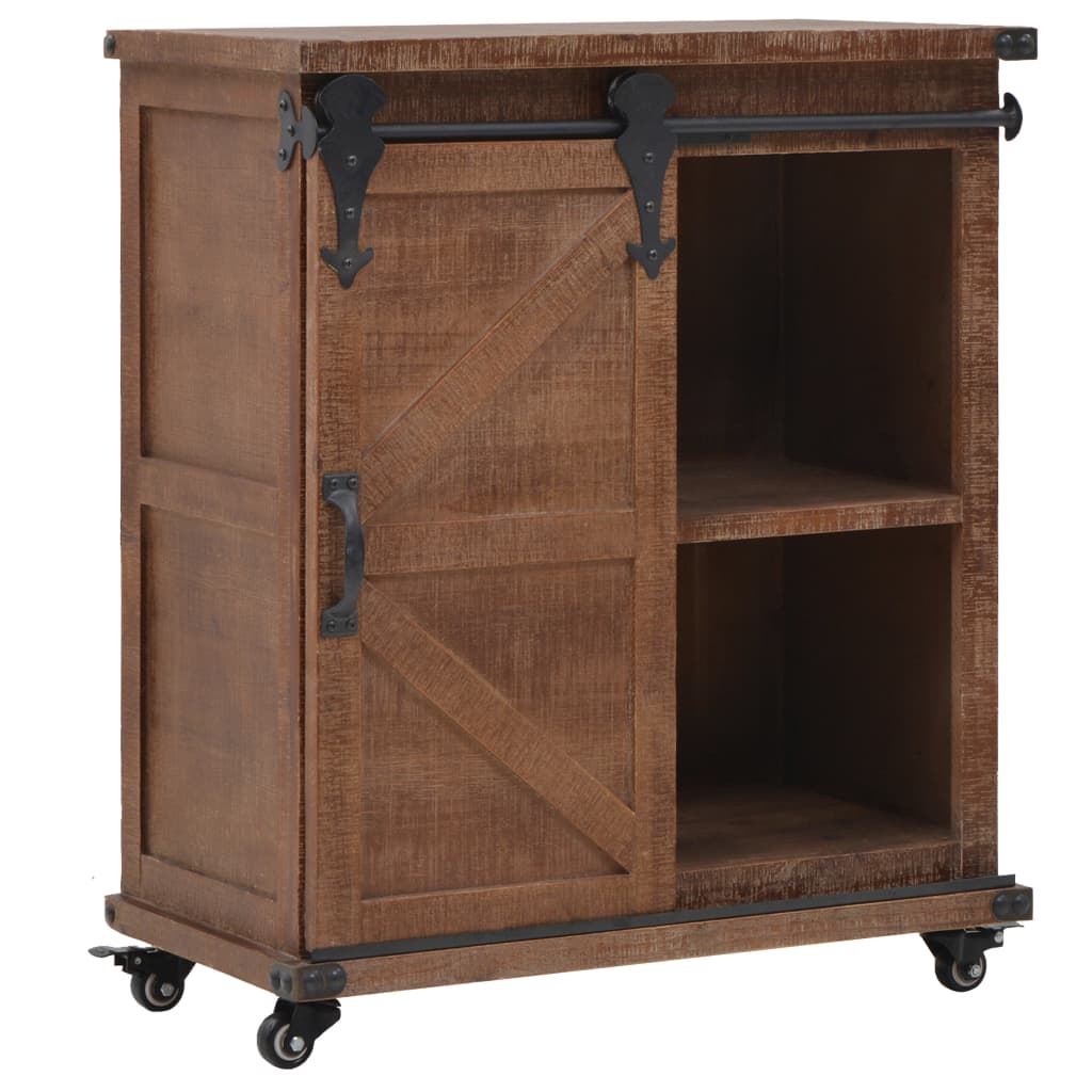 Mobiletto in Legno Massello di Abete 64x33,5x75 cm Marrone - homemem39
