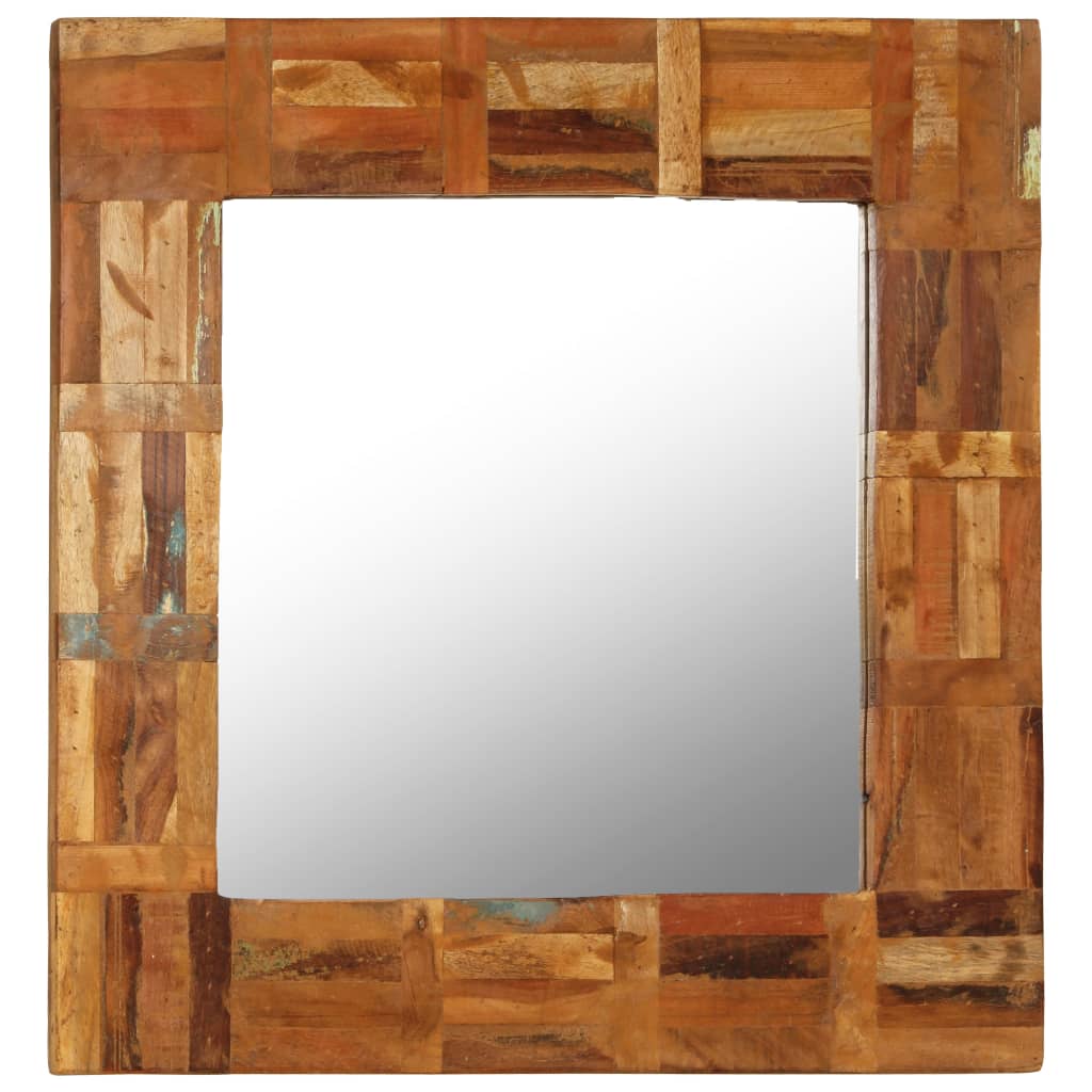 Specchio da Parete in Legno Massello di Recupero 60x60 cm - homemem39