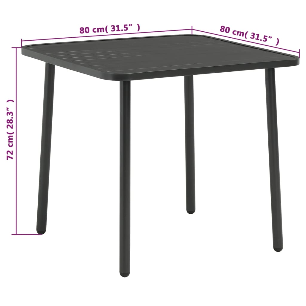 Set da Bistrot 3 pz in Acciaio Grigio Scuro | homemem39