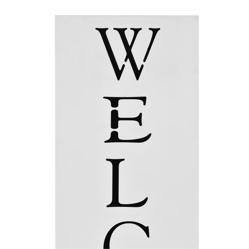 Welcome Umbrella Stand in White Steel