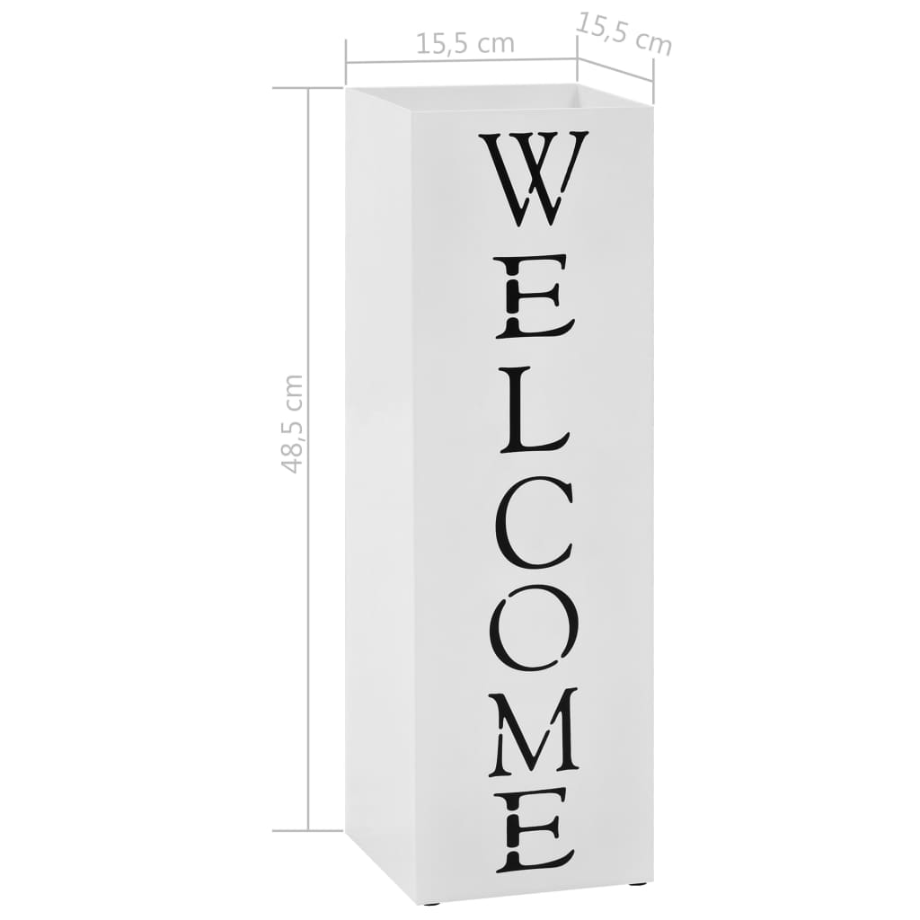 Porta Ombrelli Welcome in Acciaio Bianco | homemem39