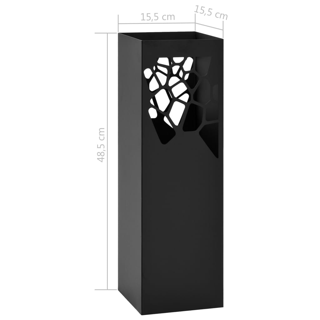 Stone Style Umbrella Stand in Black Steel