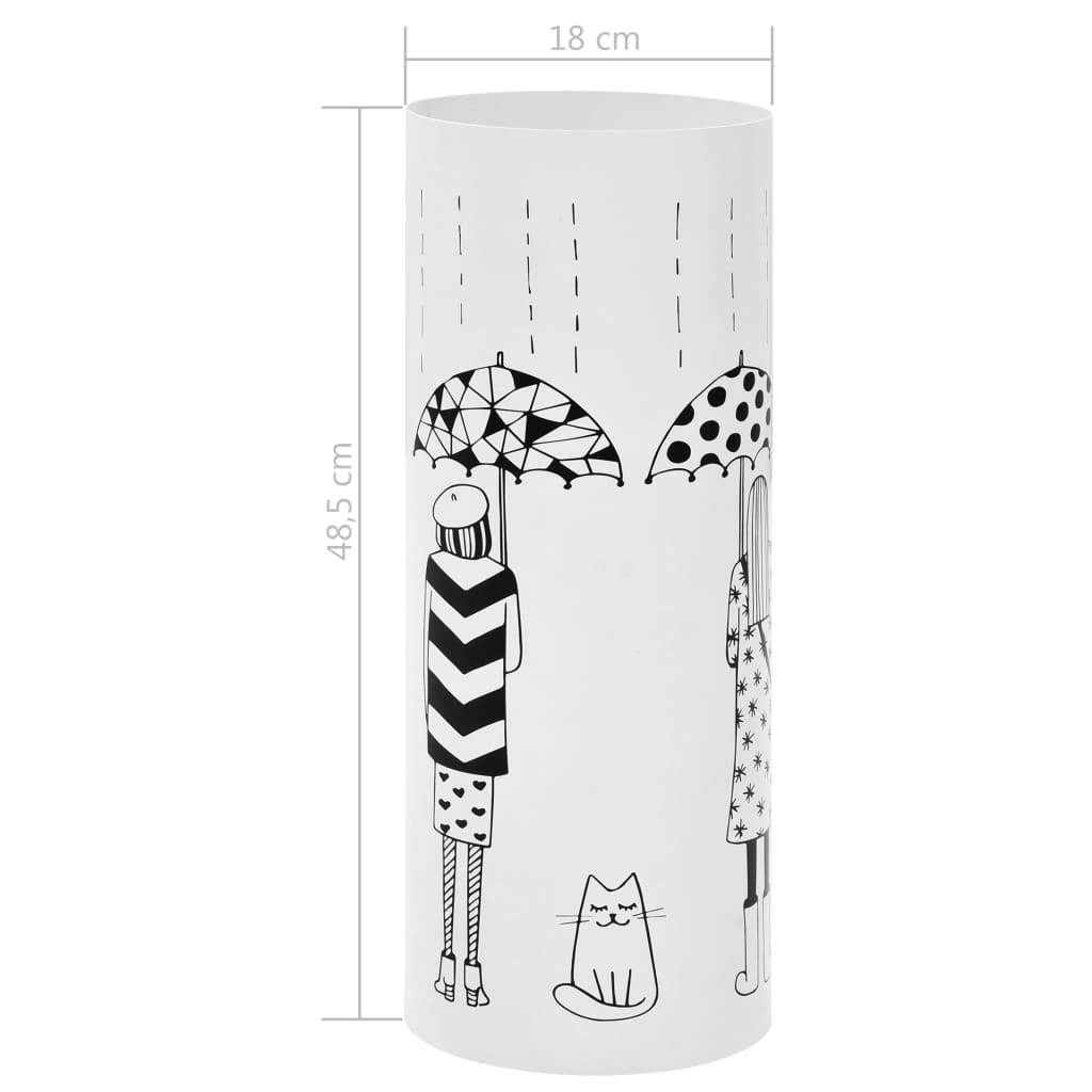 Porta Ombrelli con Disegni di Ragazze in Acciaio Bianco - homemem39
