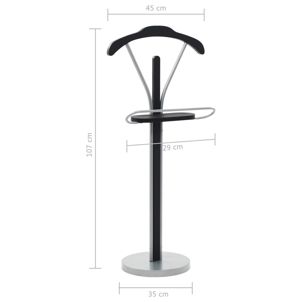 Appendiabiti 45x35x107 cm Nero e Grigio | homemem39
