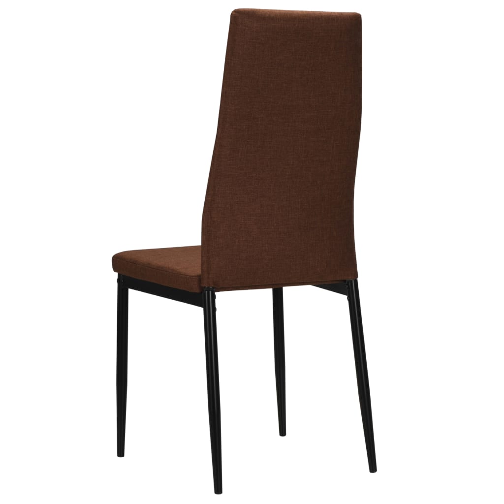 Sedie da Pranzo 4 pz Marroni in Tessuto - homemem39