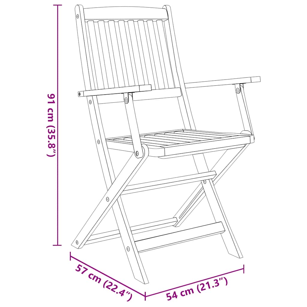 Set da Pranzo da Giardino 5 pz in Legno Massello di Acacia | homemem39