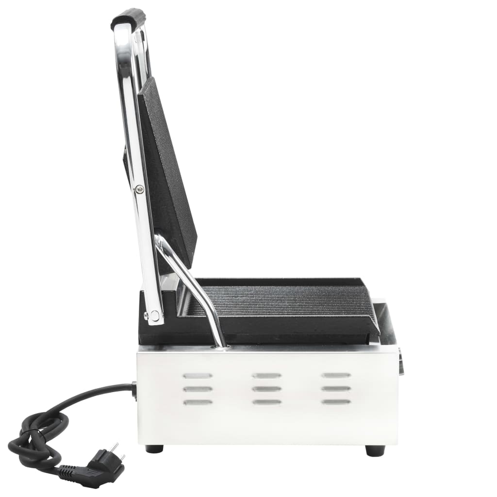 Griglia per Panini Scanalata in Acciaio Inox 1800W 31x30,5x20cm - homemem39