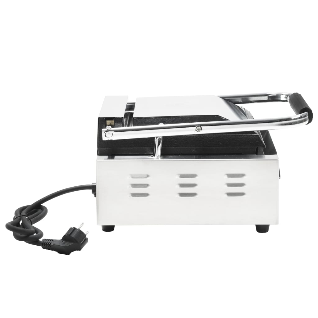 Griglia per Panini Scanalata in Acciaio Inox 1800W 31x30,5x20cm - homemem39