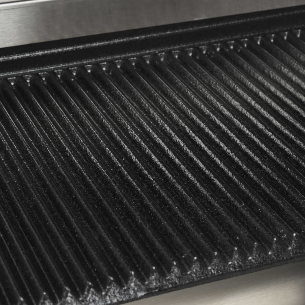 Griglia per Panini Scanalata in Acciaio Inox 1800W 31x30,5x20cm - homemem39