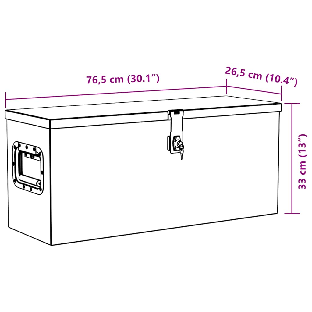 Cassetta in Alluminio 76,5x26,5x33 cm Argento | homemem39