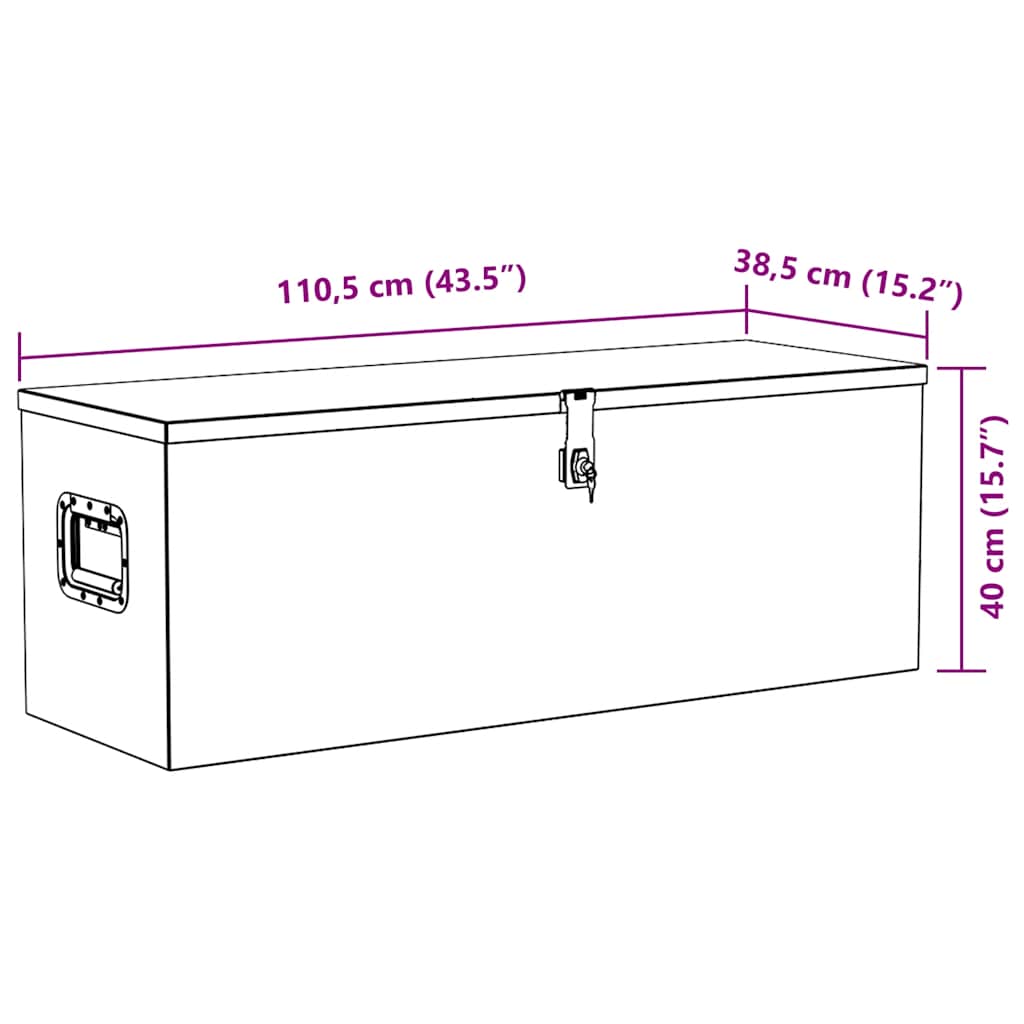 Cassetta in Alluminio 110,5x38,5x40cm Argento | homemem39