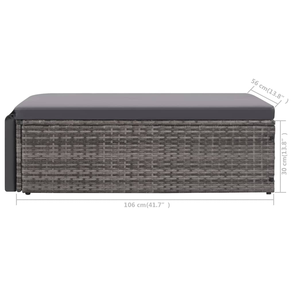 Set Divani da Giardino 2 pz con Cuscini in Polyrattan Grigio | homemem39