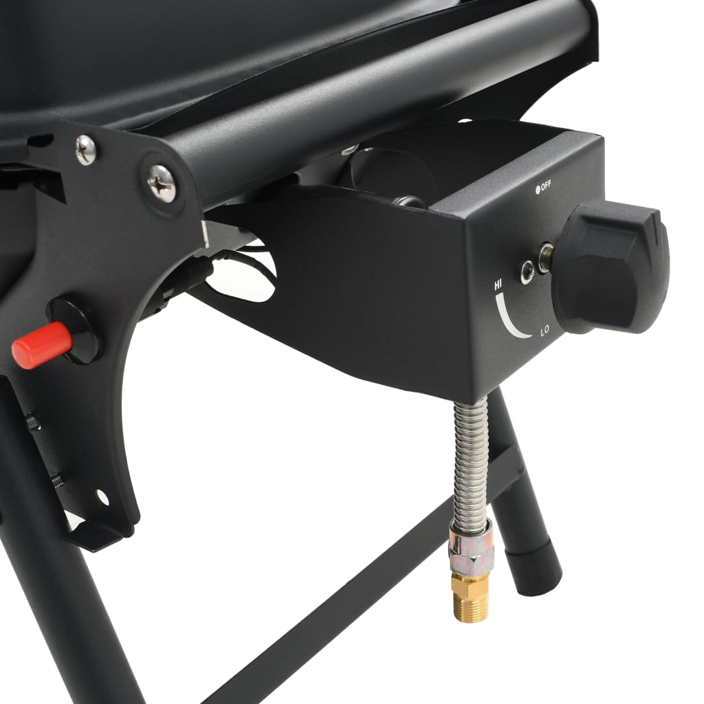 Barbecue e Griglia a Gas Portatile con Fornello Nero - homemem39