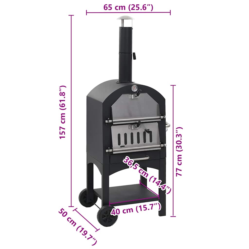 Forno Pizza Esterno a Carbonella con Pietra Refrattaria | homemem39