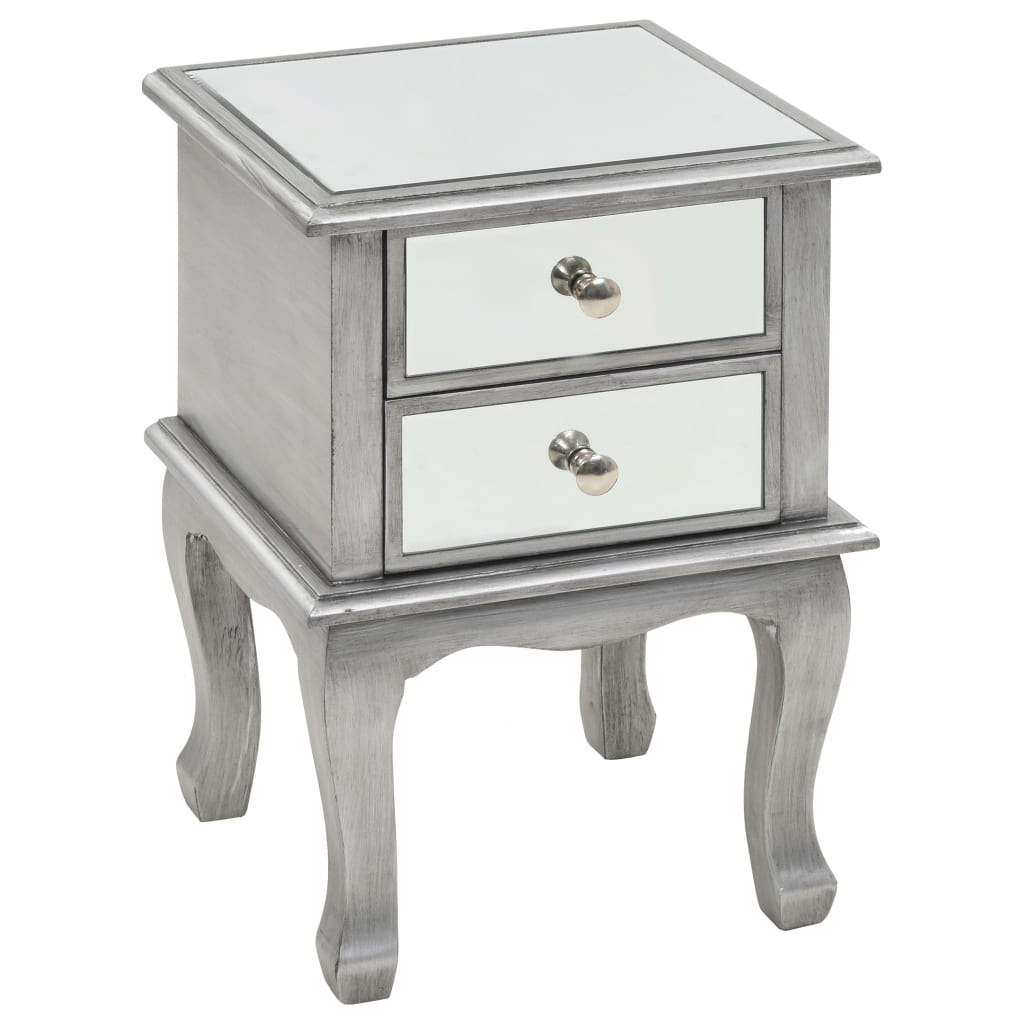 Comodino Specchiato in MDF e Vetro 34,5x30x50 cm - homemem39