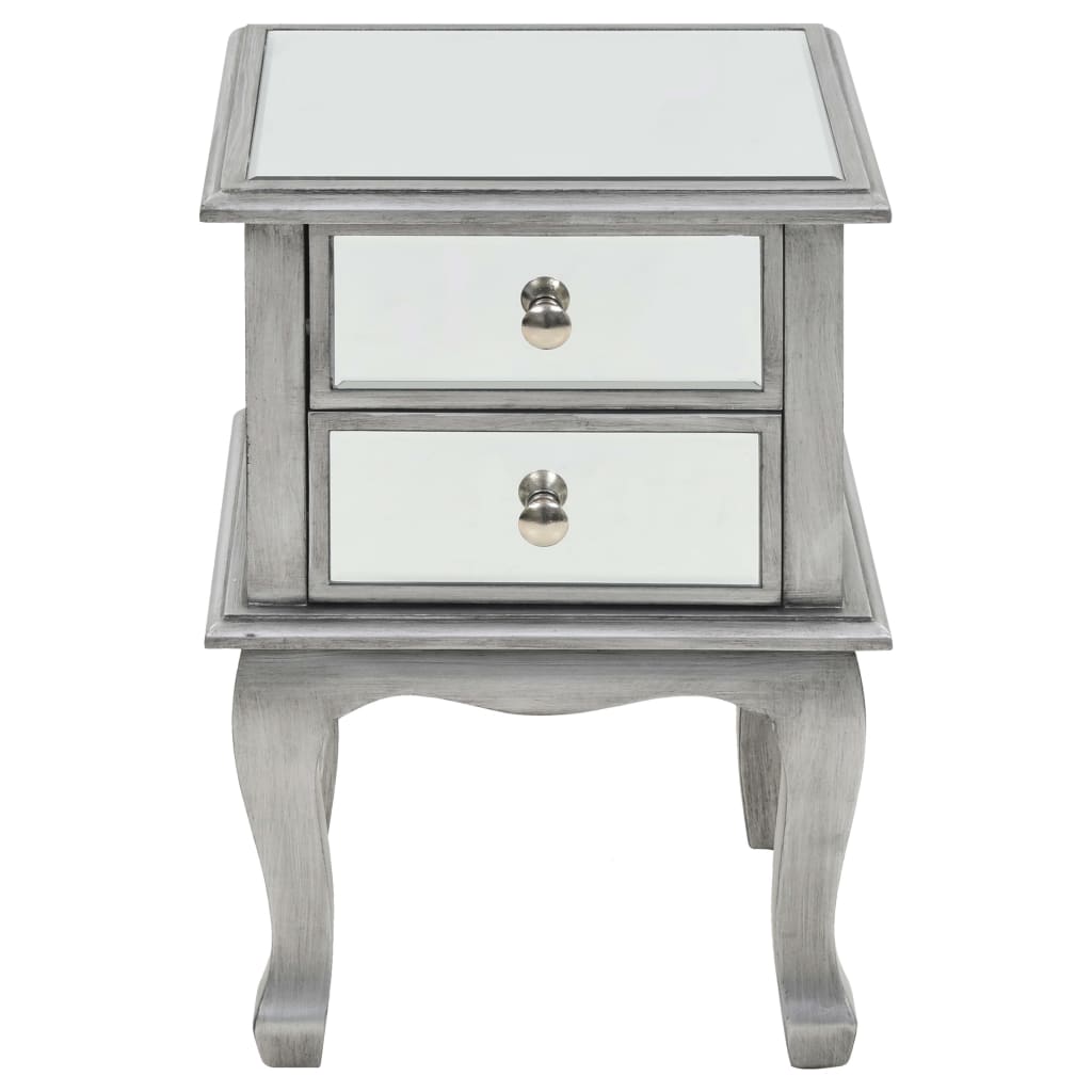 Comodino Specchiato in MDF e Vetro 34,5x30x50 cm - homemem39